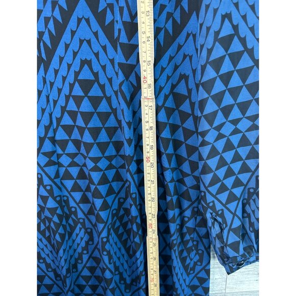 Gabby Skye Womens Geometric Pattern Shift Dress Size 10 Blue & Black - Picture 6 of 9